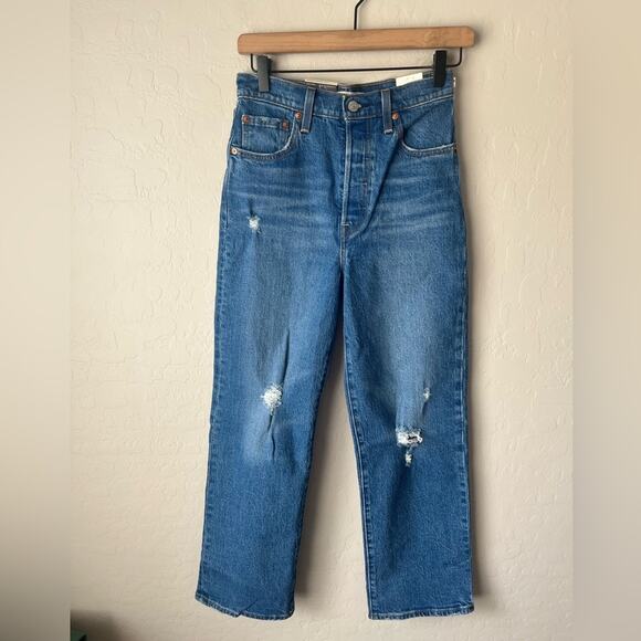 Levi’s premium Ribcage straight ankle jeans NWT 25 - Picture 5 of 13